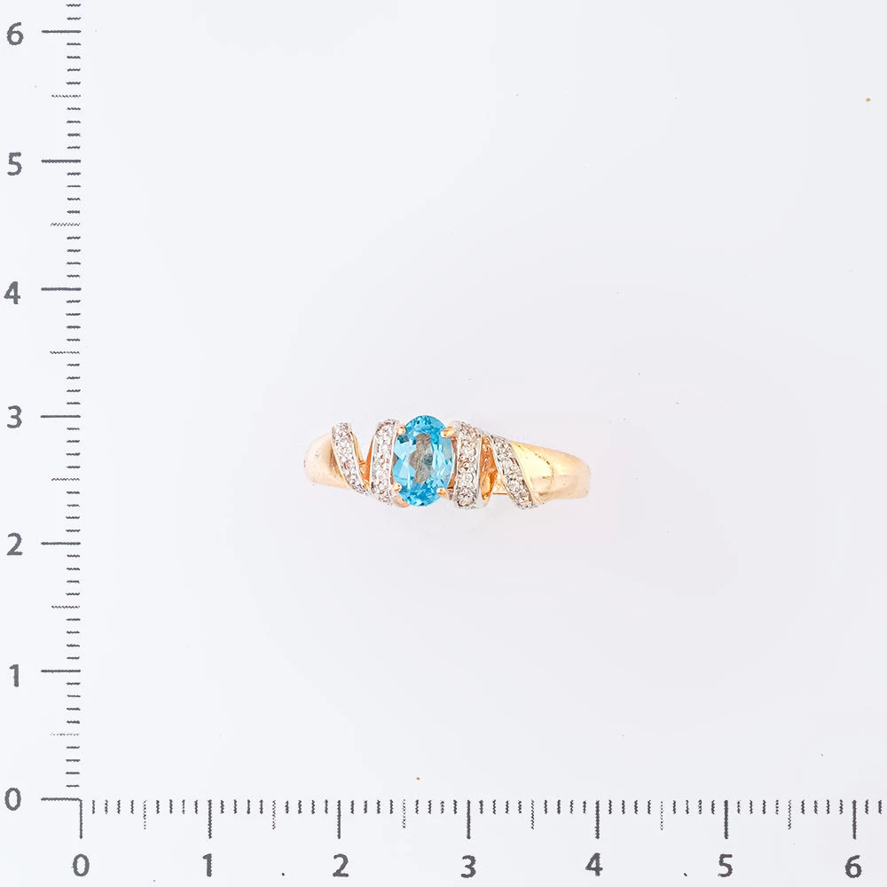 Кольцо с топазом из красного золота 585 пробы