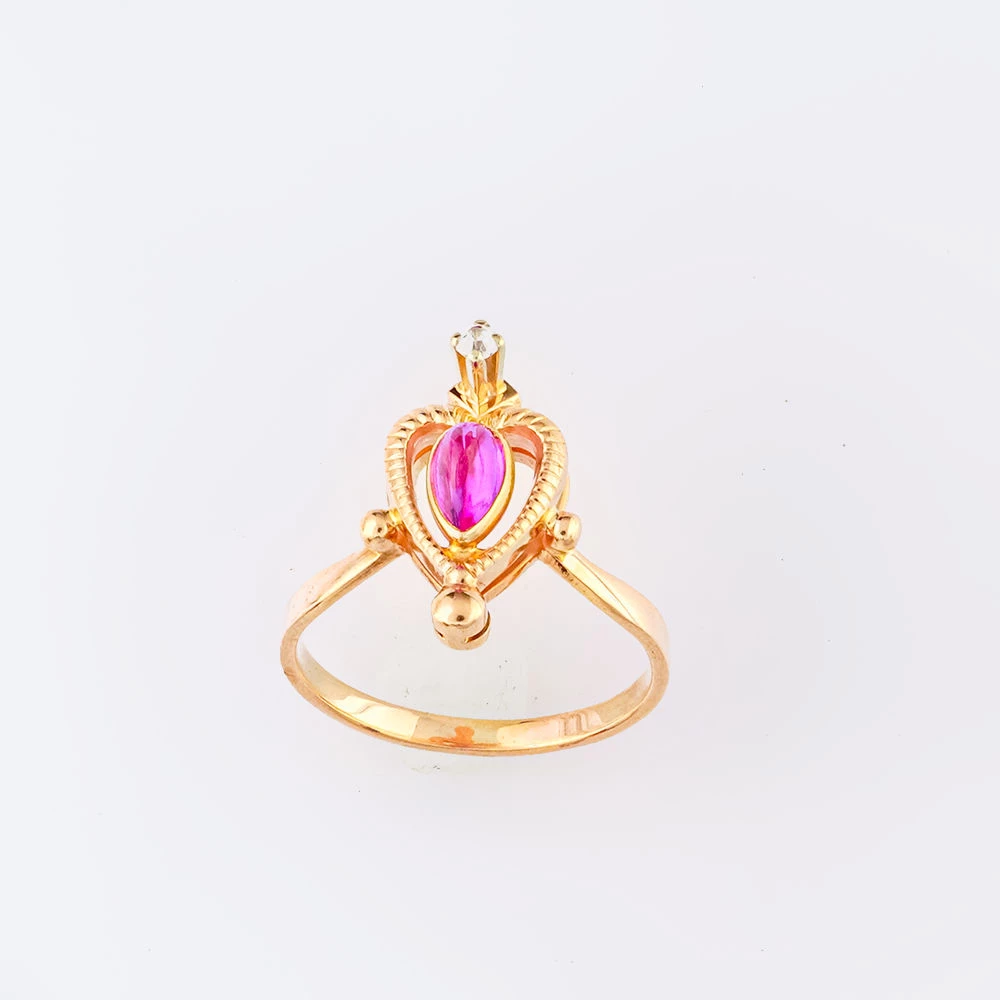 Кольцо с фианитом из красного золота 583 пробы