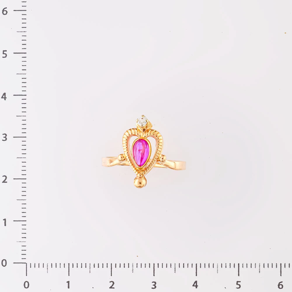 Кольцо с фианитом из красного золота 583 пробы