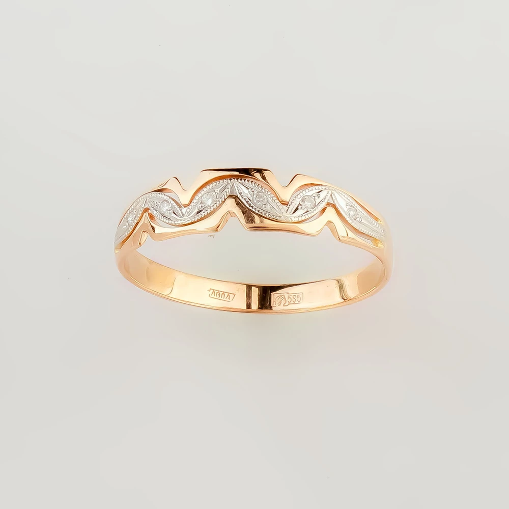 Кольцо с бриллиантом из красного золота 585 пробы