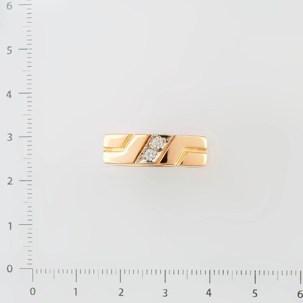 Кольцо с бриллиантом из красного золота 585 пробы