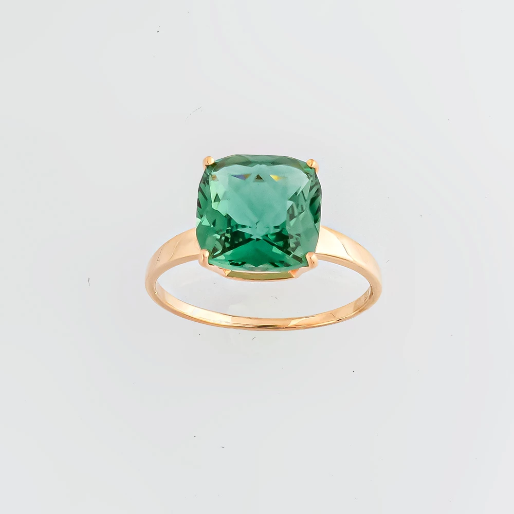 Кольцо с празиолитом из красного золота 585 пробы