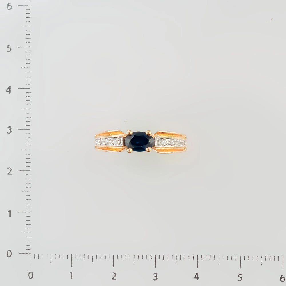 Кольцо с сапфиром из красного золота 585 пробы