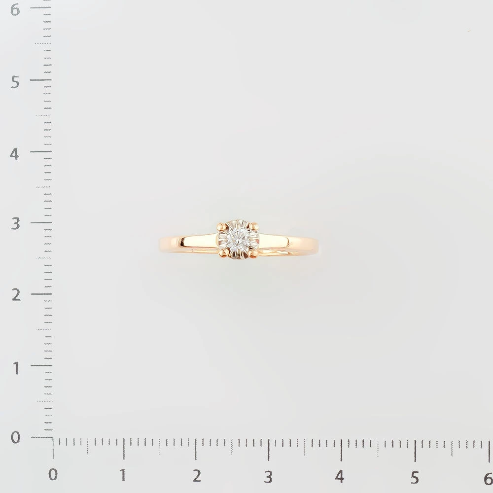 Кольцо с бриллиантом из красного золота 585 пробы Кольцо с бриллиантом из красного золота 585 пробы