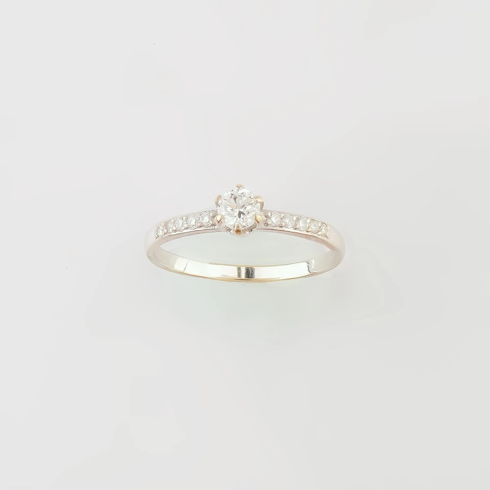 Кольцо с бриллиантом из белого золота 585 пробы