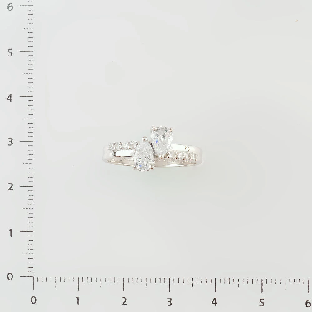 Кольцо с фианитом из белого золота 585 пробы