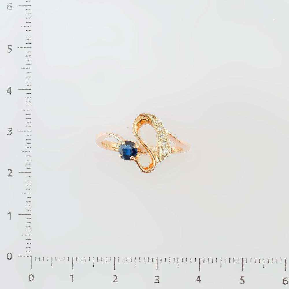 Кольцо с сапфиром из красного золота 585 пробы