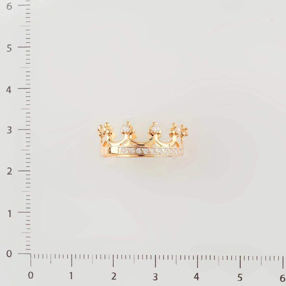 Кольцо с фианитом из красного золота 585 пробы