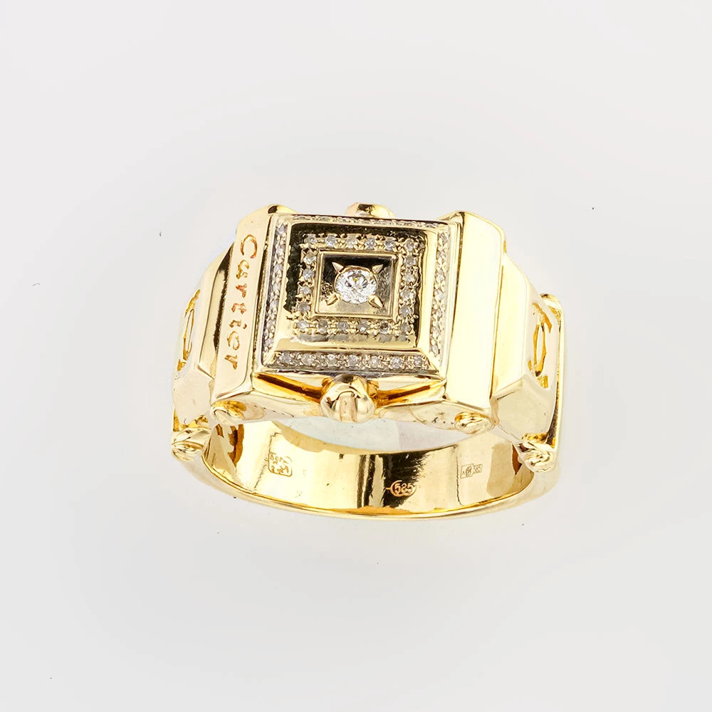 Кольцо с бриллиантом из желтого золота 585 пробы