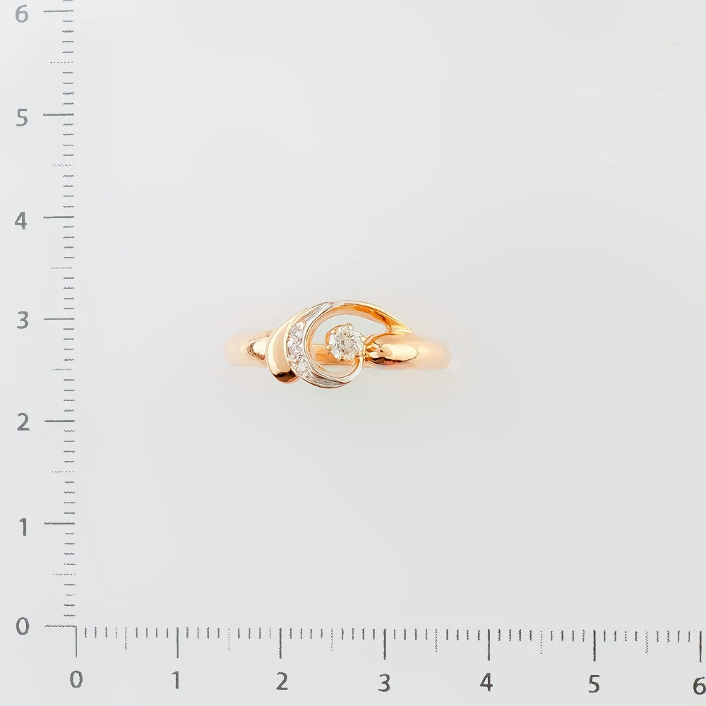 Кольцо с бриллиантом из красного золота 585 пробы