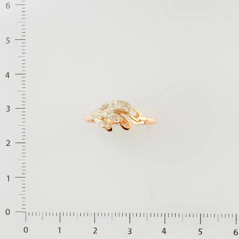 Кольцо с бриллиантом из красного золота 585 пробы