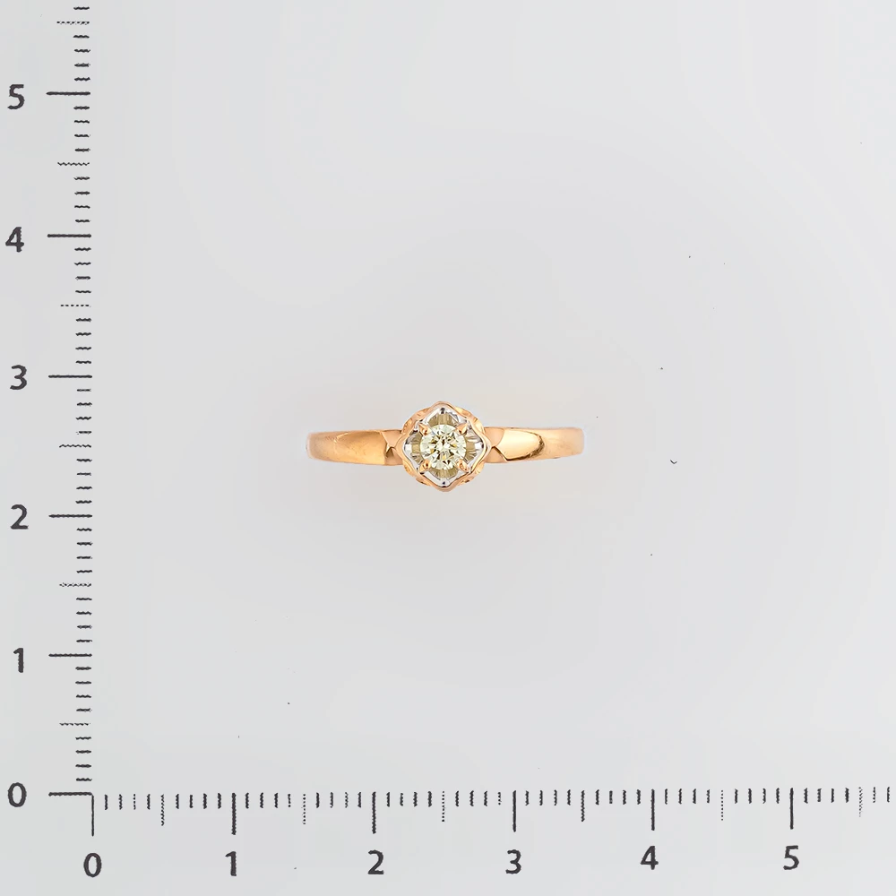 Кольцо с бриллиантом из красного золота 585 пробы