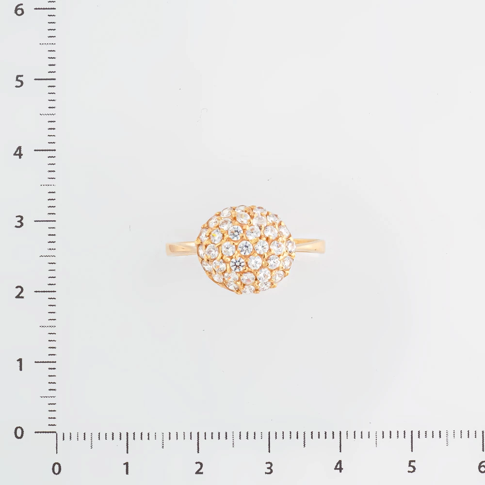 Кольцо с фианитом из красного золота 585 пробы