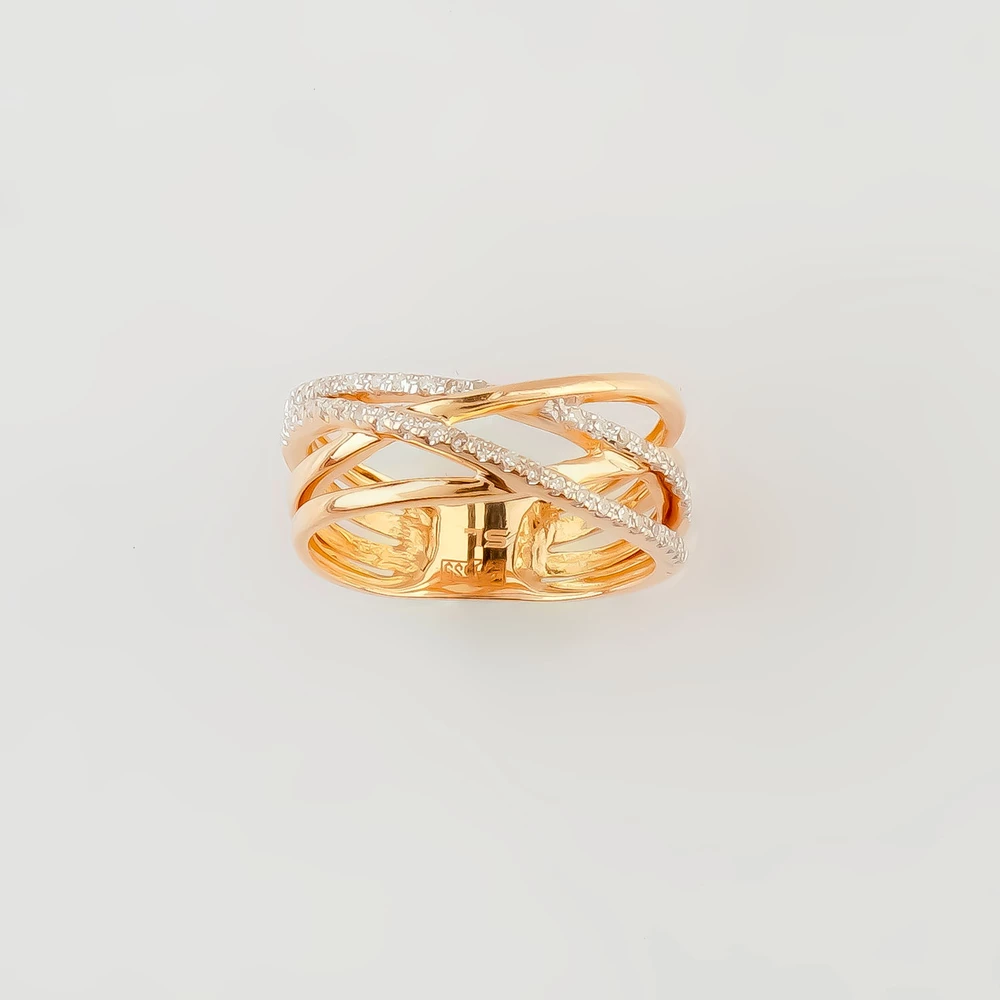 Кольцо с бриллиантом из красного золота 585 пробы