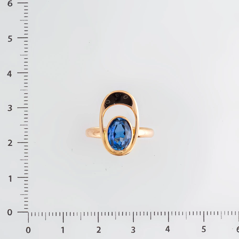 Кольцо с фианитом из красного золота 583 пробы