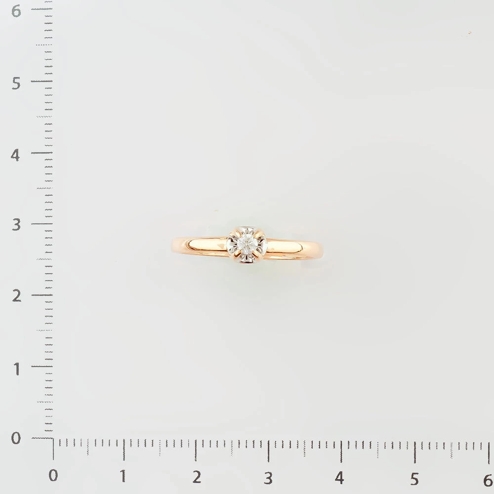 Кольцо с бриллиантом из красного золота 585 пробы