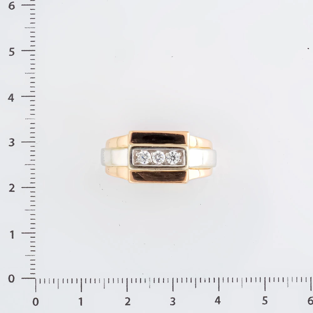 Кольцо с фианитом из красного золота 585 пробы