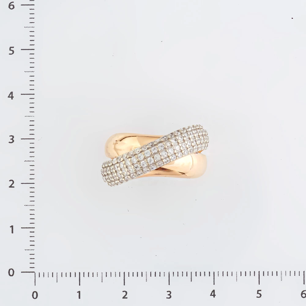 Кольцо с фианитом из красного золота 585 пробы