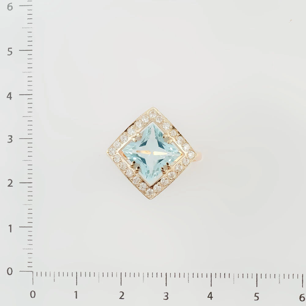 Кольцо с топазом из красного золота 585 пробы