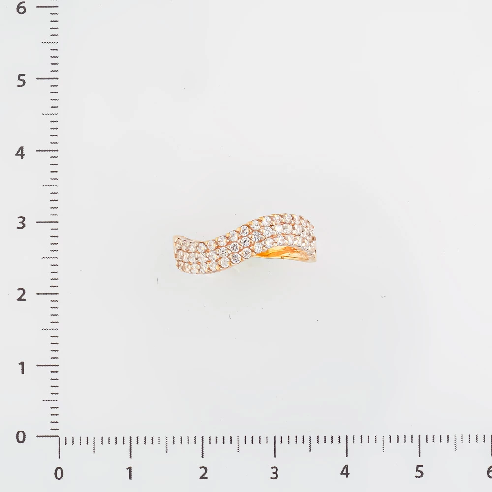 Кольцо с фианитом из красного золота 585 пробы