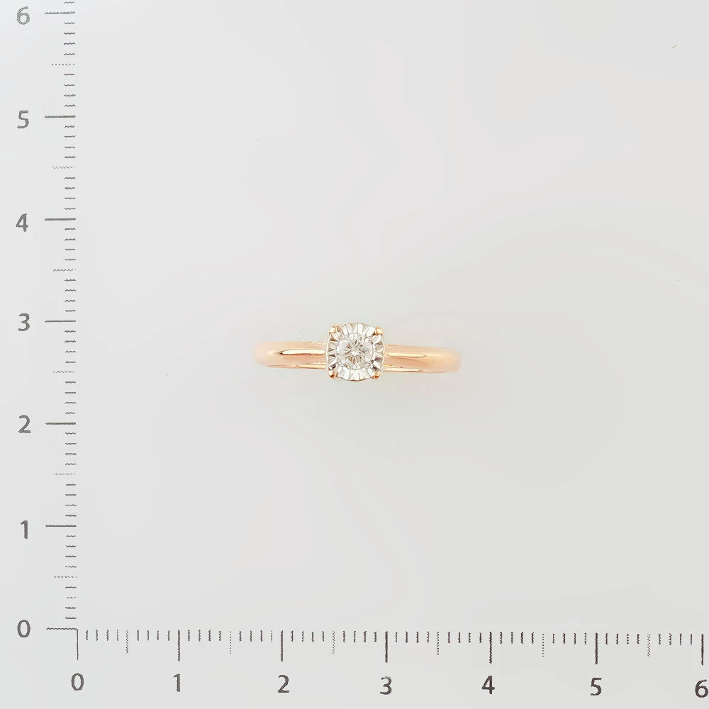 Кольцо с бриллиантом из красного золота 585 пробы