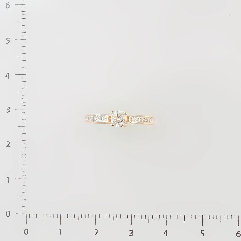 Кольцо с бриллиантом из красного золота 585 пробы