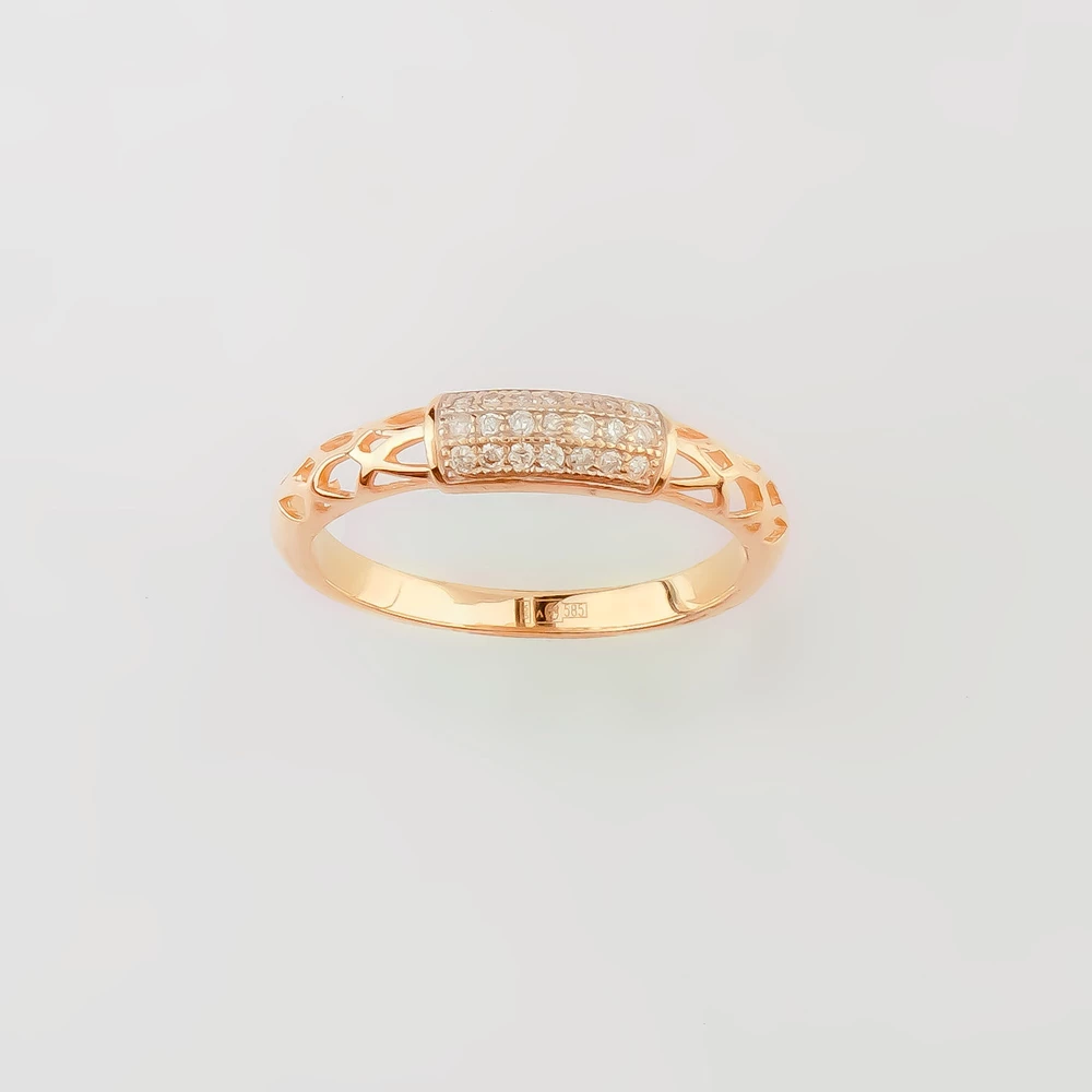 Кольцо с бриллиантом из красного золота 585 пробы