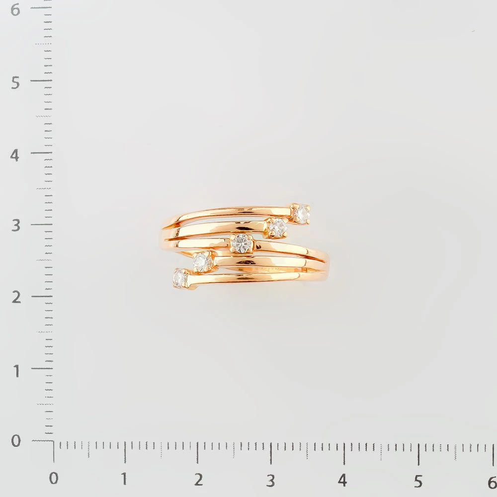 Кольцо с бриллиантом из красного золота 585 пробы