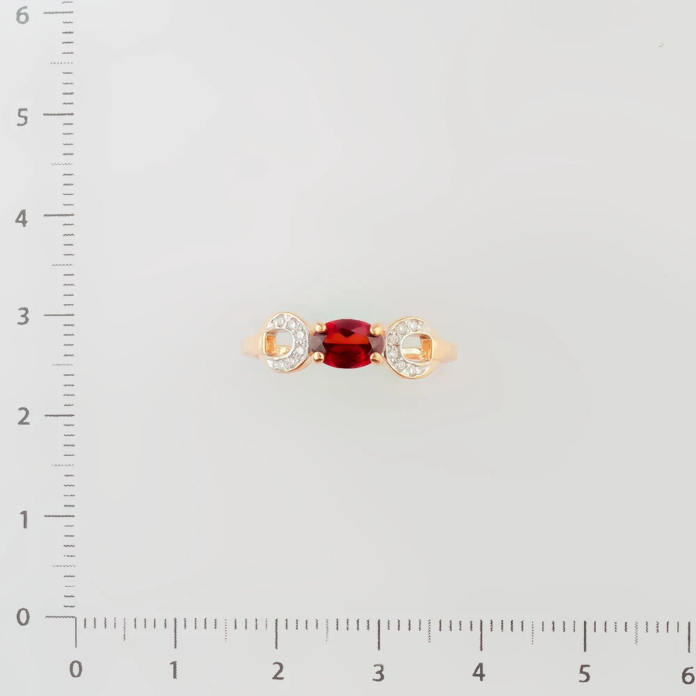 Кольцо с гранатом из красного золота 585 пробы