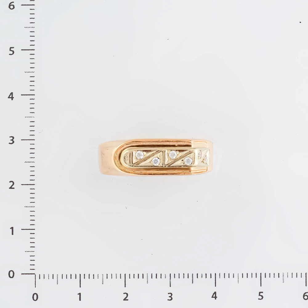 Кольцо с фианитом из красного золота 585 пробы