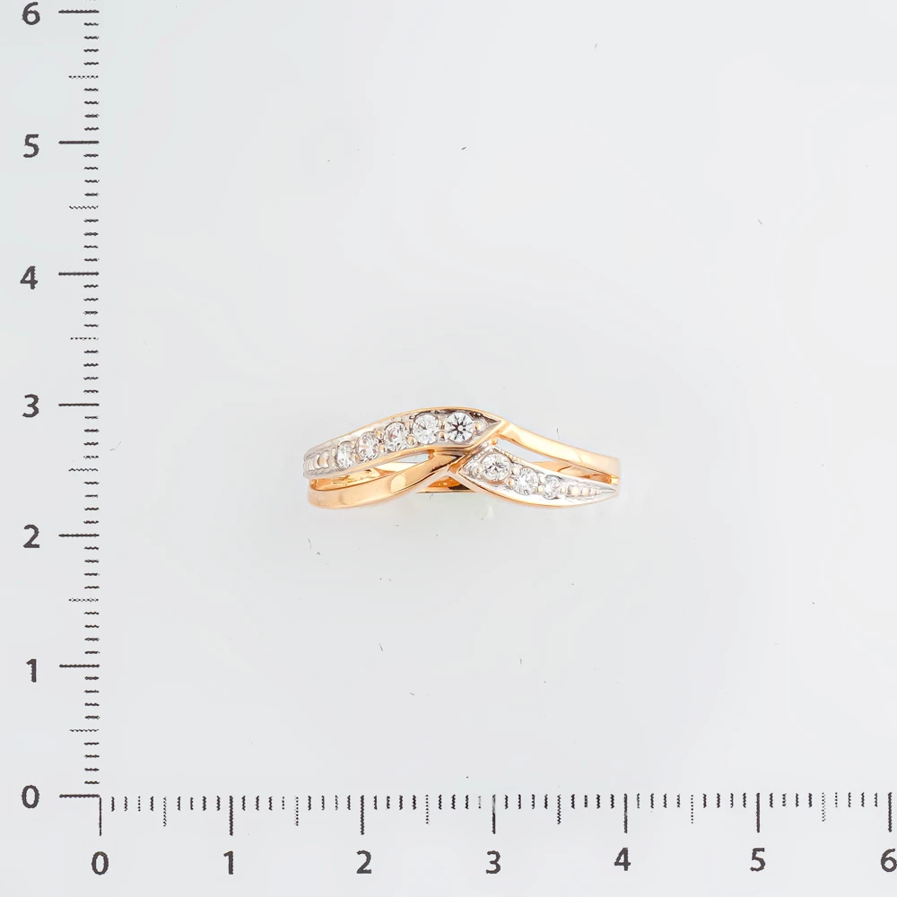 Кольцо с фианитом из красного золота 585 пробы