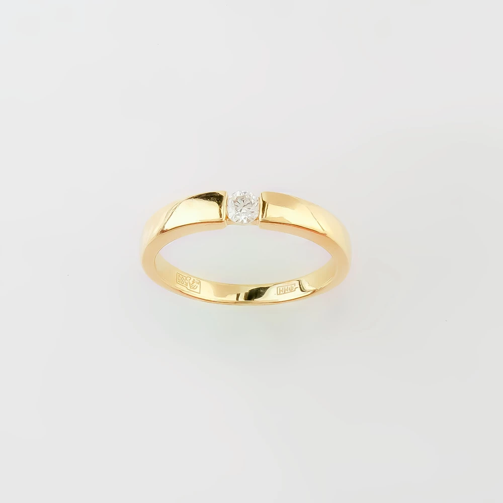 Кольцо с бриллиантом из желтого золота 585 пробы