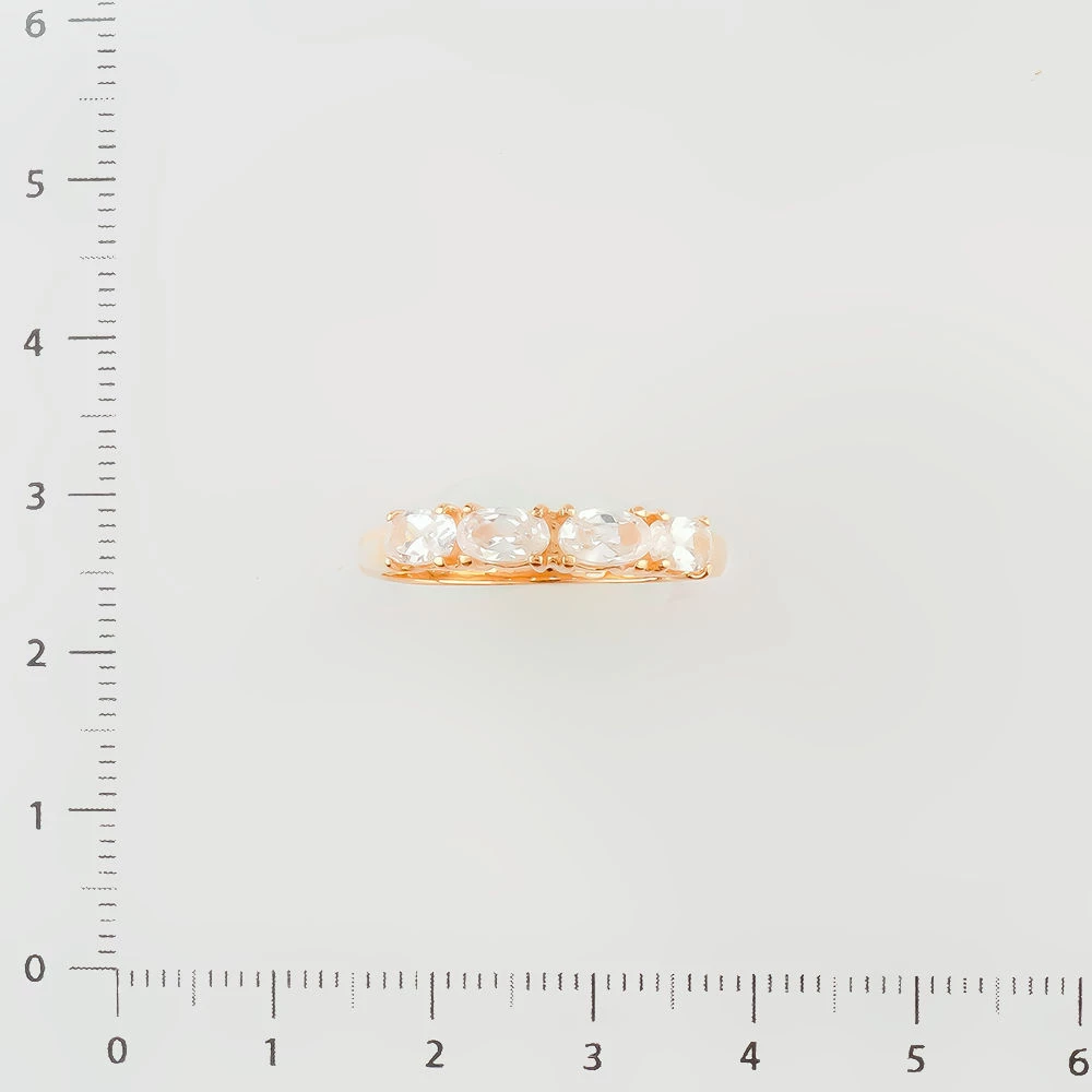 Кольцо с фианитом из красного золота 585 пробы