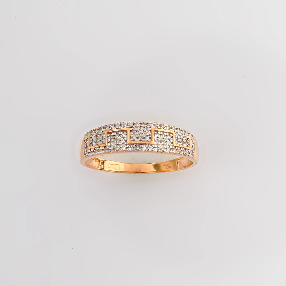 Кольцо с бриллиантом из красного золота 585 пробы