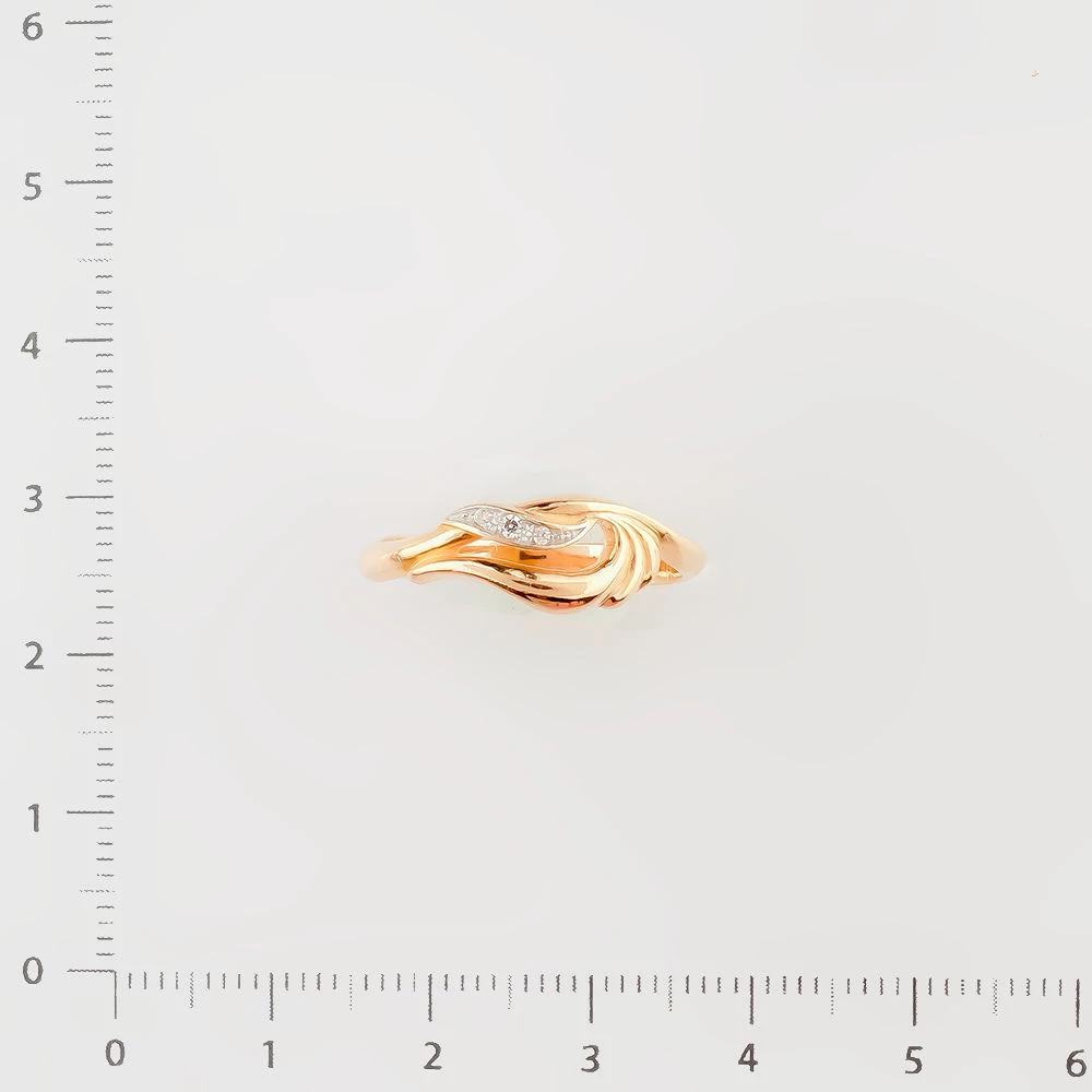 Кольцо с фианитом из красного золота 585 пробы