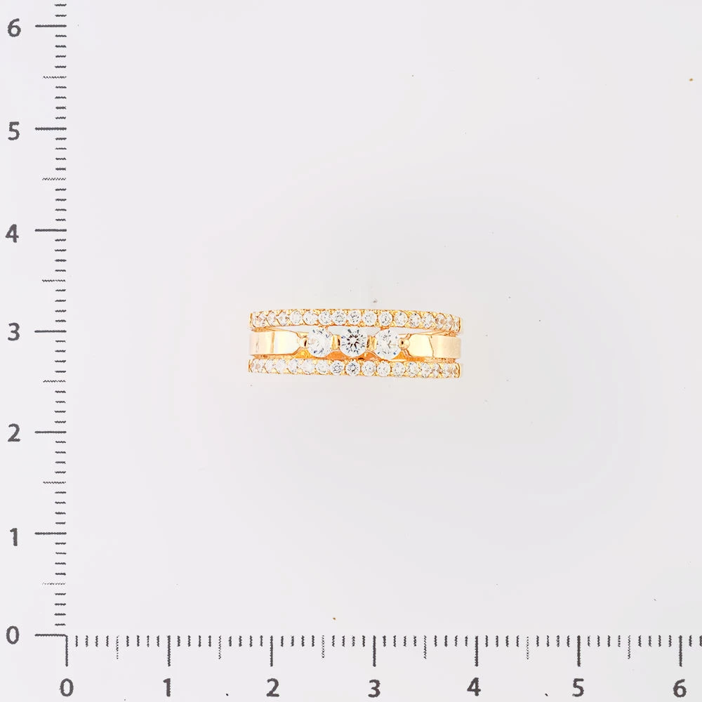 Кольцо с фианитом из красного золота 585 пробы