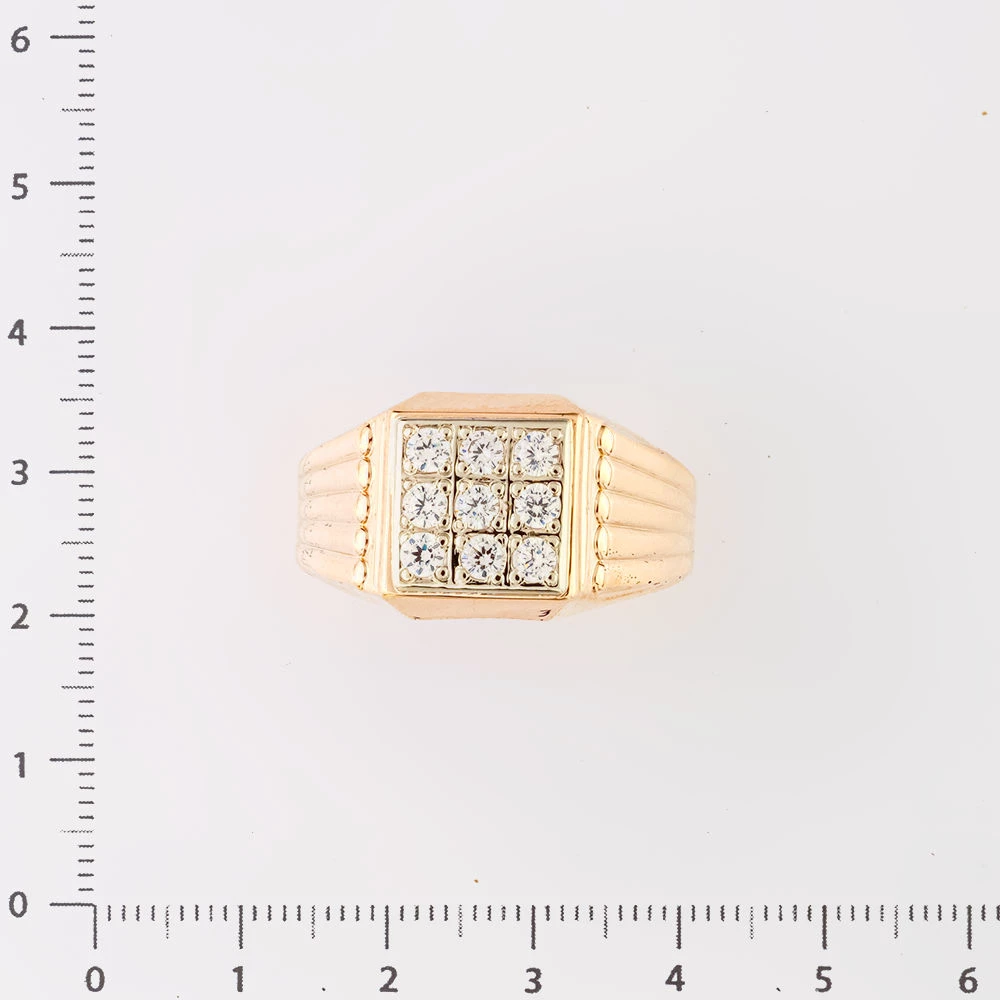 Кольцо с фианитом из красного золота 585 пробы