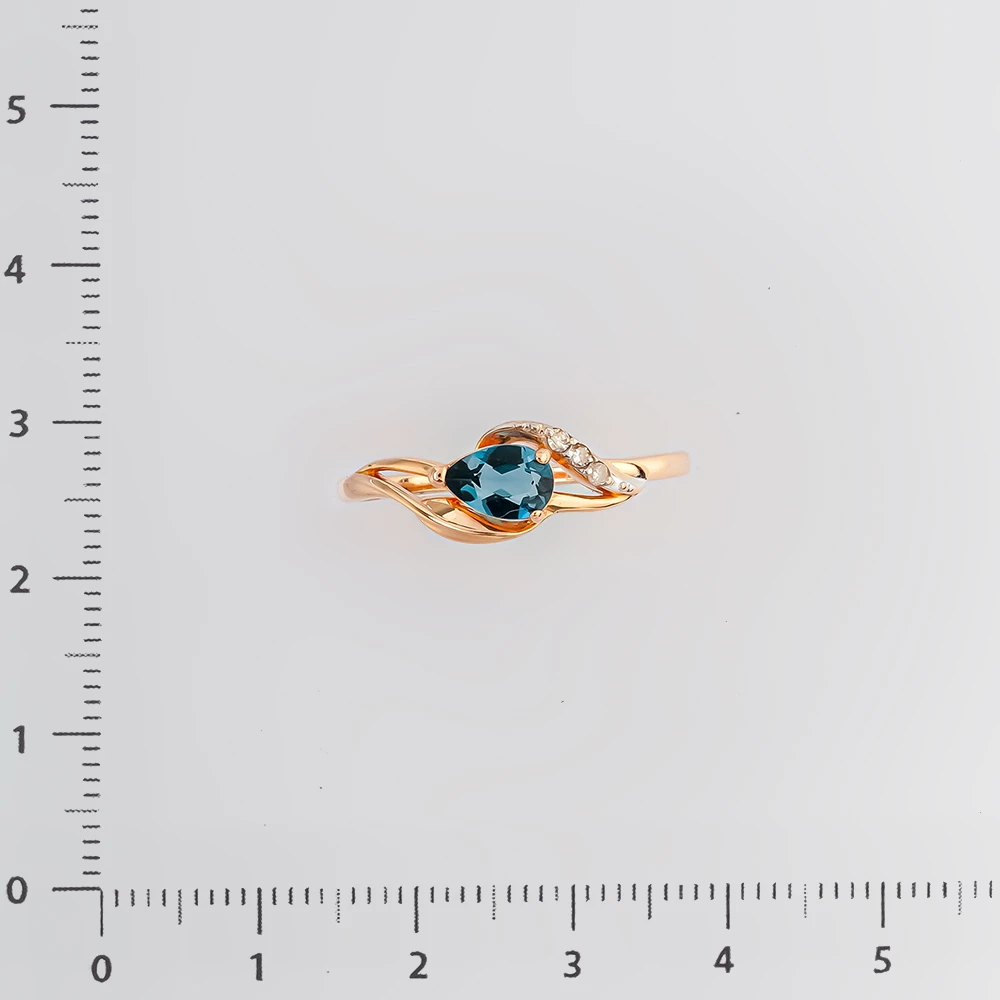 Кольцо с бриллиантом из красного золота 585 пробы