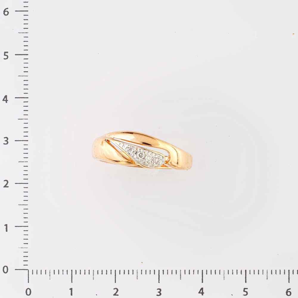 Кольцо с бриллиантом из красного золота 585 пробы