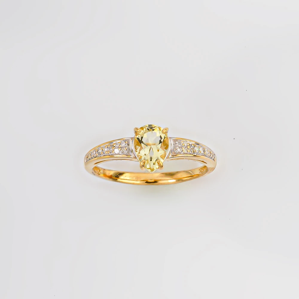 Кольцо с бриллиантом из красного золота 585 пробы