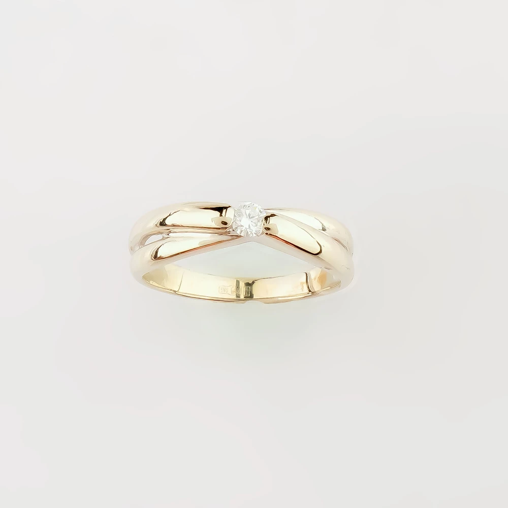 Кольцо с бриллиантом из белого золота 585 пробы