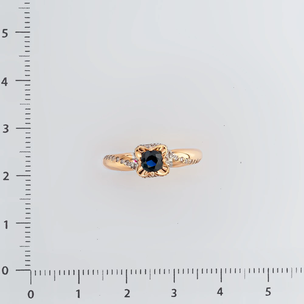 Кольцо с сапфиром из красного золота 585 пробы