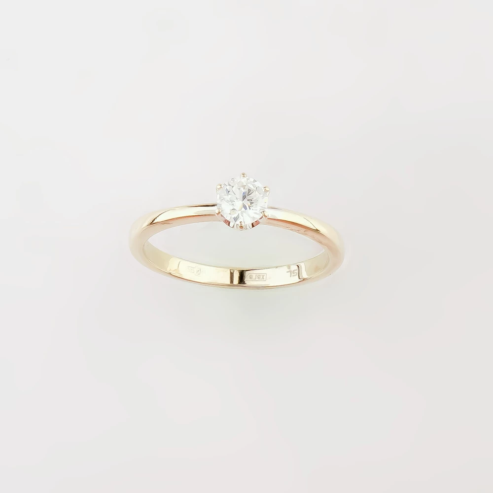 Кольцо с бриллиантом из белого золота 585 пробы