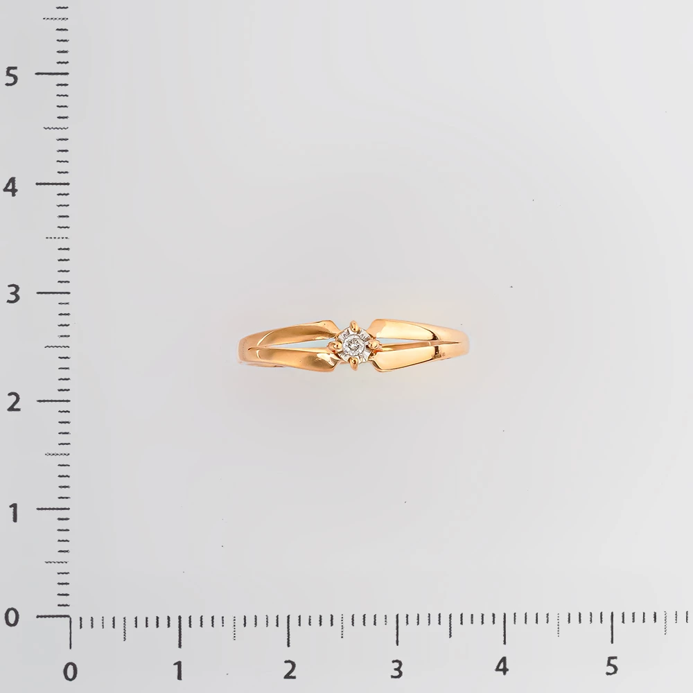 Кольцо с бриллиантом из красного золота 585 пробы