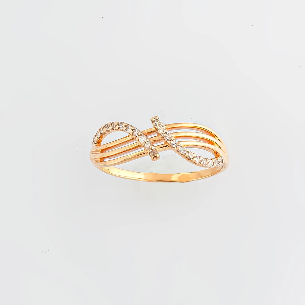 Кольцо с бриллиантом из красного золота 585 пробы