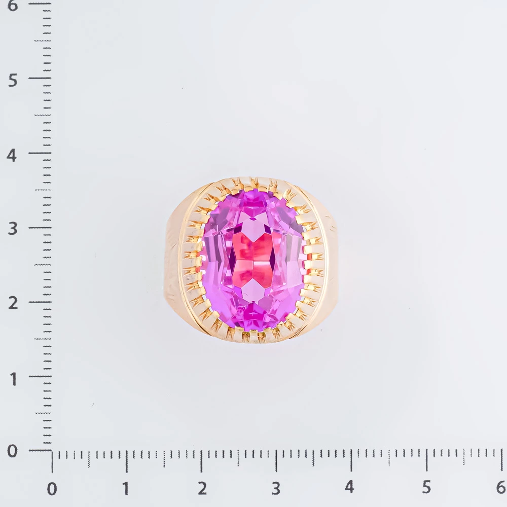 Кольцо с фианитом из красного золота 583 пробы