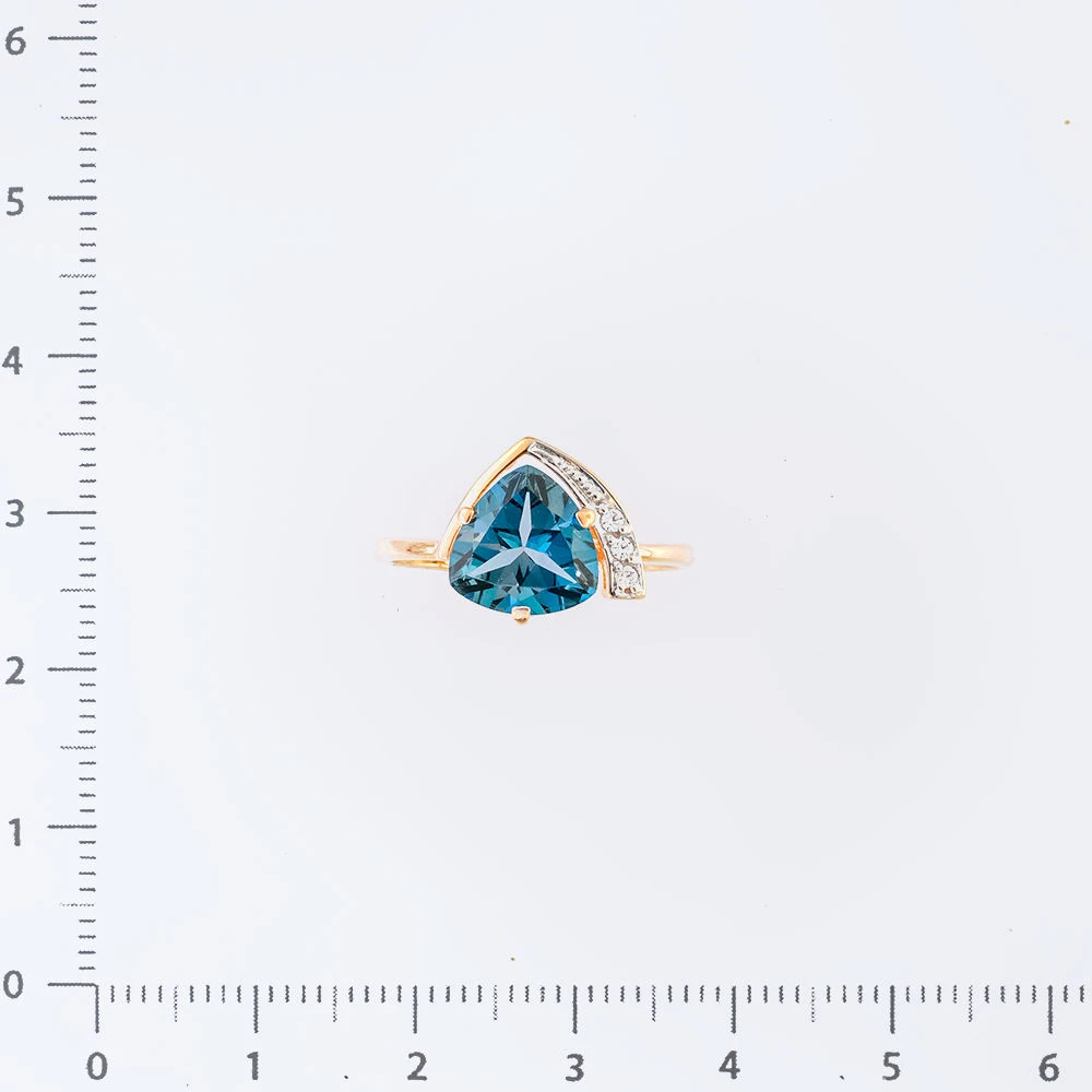 Кольцо с топазом лондон из красного золота 585 пробы