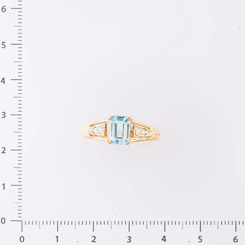 Кольцо с топазом из красного золота 585 пробы