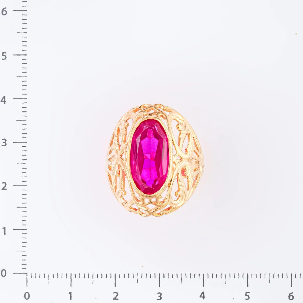 Кольцо с фианитом из красного золота 583 пробы