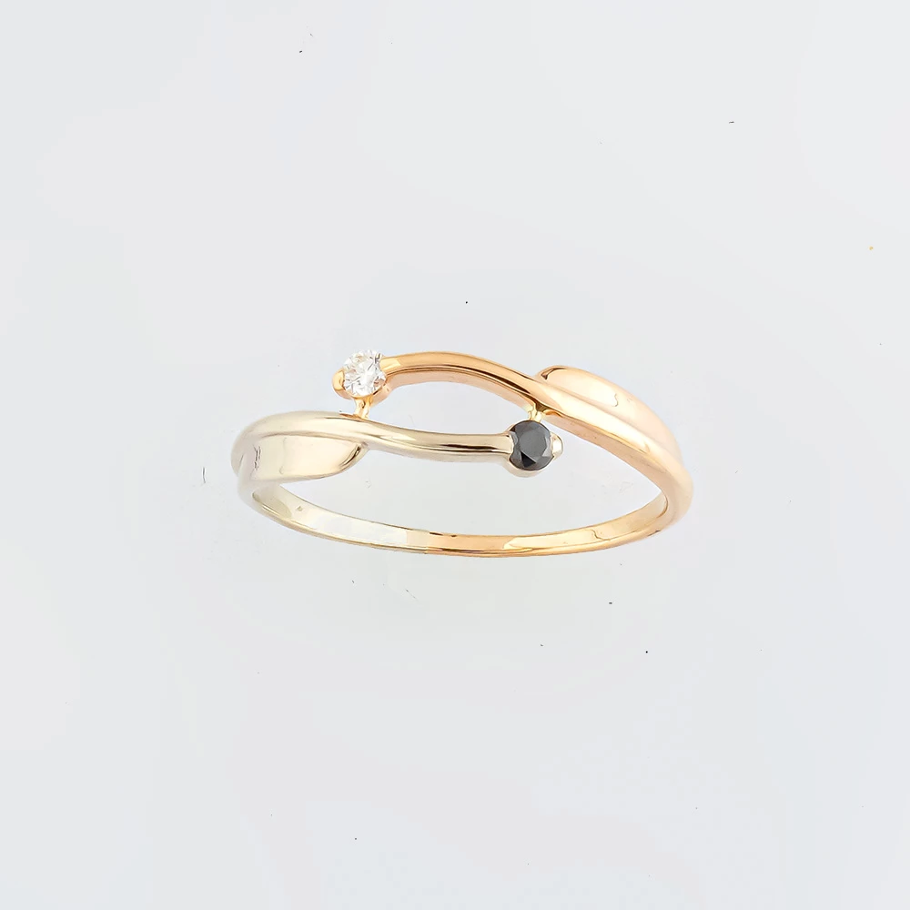 Кольцо с бриллиантом из красного золота 585 пробы